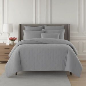 Sky Tufted Coast Grey Quilted King Coverlet Set Shams Included Rtl $270 NWT